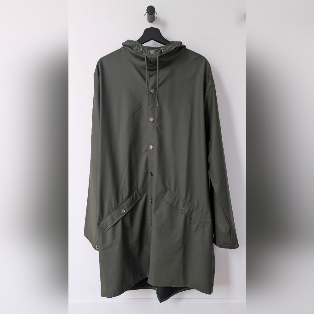 Rains Long Jacket Green Large